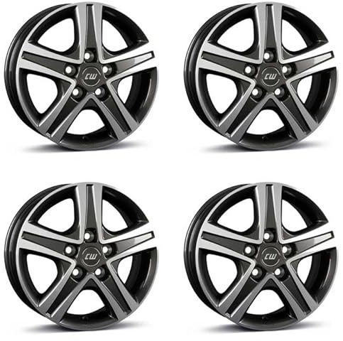 4x Borbet Felgen CWD 6.5x16 ET52 5x112 mistral anthracite glossy polished kompatibel mit Mercedes Marco V Viano Vito