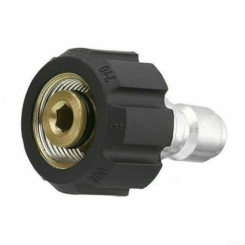 Robuster Hochdruckreiniger-Adapter, M22, 14 mm, 15 mm Drehgelenk, konvertiert auf 3/8-Zoll-Schnellanschluss (M22, 15 mm auf 3-8 Zoll)