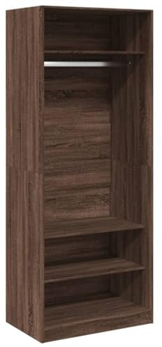vidaXL Kleiderschrank, Garderobenschrank mit Stauraum, Schrank Mehrzweckschrank für Schlafzimmer, Flurschrank Offen, Braun Eichen-Optik Holzwerkstoff