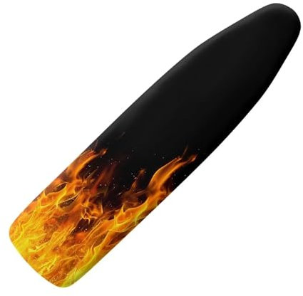 HUGS IDEA Orange Fire Bügelbrettbezug mit elastischem Rand für festen und sicheren Sitz, resistent gegen Flecken und Verbrennungen, Bügelbrettbezug für Standardbretter, einfach zu installieren