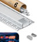 KOSOOM 6 LED Fliesenprofil 2m, Lichtdiffusor-Schiene für LED-Streifen, LED Unterputzprofil Maße 24,4mm(Lamellen 61,8mm) x 13,8mm Innenbreite 20 mm, mit milchweißer PC-Abdeckun