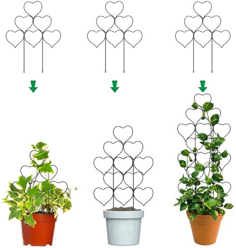 Zimmerpflanzen-Rankgitter für Kletterpflanzen, stapelbares Garten-Rankgitter für Topfpflanzen, kleine Zimmerpflanzen-Rankhilfe für Weinrebe, Efeu, Blumenpflanzenstütze für den Außenbereich,
