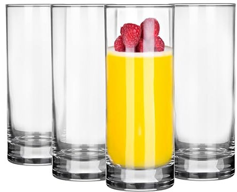 Glasmark KROSNO 1992 Lot de 4 s à boire pour long drink 340 ml s à eau s à jus s à cocktail à eau à fond épais Passe au lave-vaisselle
