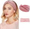 Jushion Stirnbänder für Damen, Haarreif Elastisch,Elastische Haarbänder für Damen, Haardreh, Turban,Haarwickel für Mädchen,Für kurzes Haar, Yoga, Workout, Laufen, Sport (Rosa, Eine Größe)