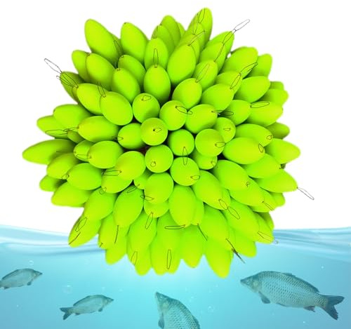 Lot de 100 flotteurs de pêche, boules flottantes lumineuses pour l'extérieur | Lot de 100 flotteurs de pêche colorés ovales à sept étoiles pour gréement