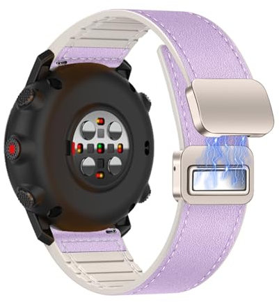 Armband für Polar Vantage M2/Vantage M Band Leder & Weiches Silikon Sport Ersatzarmband Atmungsaktives Verschleißfest Verstellbarer Lederarmband Kompatibel mit Polar Vantage M2/Vantage M Band (10)