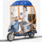 LTFCFZQ Schattenzelt für Motorräder, komplett geschlossenes Regenschutzdach für Elektromobile, universelles Dach für Elektromotorräder, Regenschirm mit reflektierenden Streifen und Taschen (Farbe: B