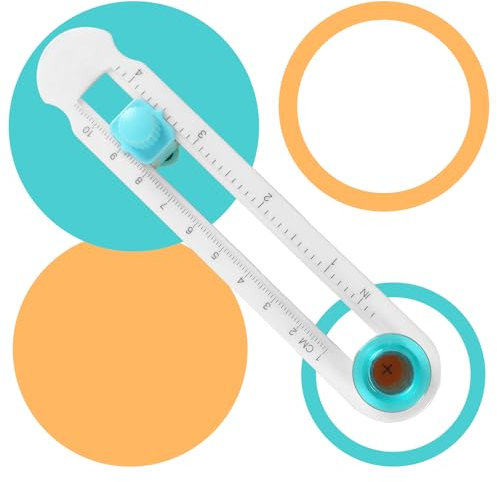 Hshenjhu Coupeur De Papier Circulaire, Cutter Circulaire Réglable pour Diamètres 2-20 cm, Rotatif Anti-dérapant Cutter Rotatif Couture, pour Les Projets avec Papier, Scrapbooking, Creation Des Cartes