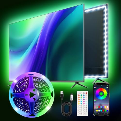 Tira LED 6M, Luces LED TV, 30 LED/Metro, Múltiples Modos de Escena y Sincronización de Música, Tira de luces LED para TV con Aplicación y Control Remoto para Retroiluminación de TV de 70-85 Pulgadas