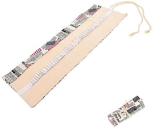 Lurrose Roll-up Bleistifttasche Aus Canvas Tragbare Stifte-Organizer Aufbewahrungstasche Für Kunststudenten Mit Fixierungssystem Für Stifte Und Pinsel