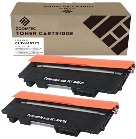 ZOOMTEC Kompatible Tonerkartusche CLT-4072S CLT-K407S für Samsung CLT-K4072S CLP-320 CLP-320N CLP-320W CLP-320N CLP-325 CLP-325N CLP-325W CLX-3180 CLX-3180FN Drucker (2 x Schwarz)