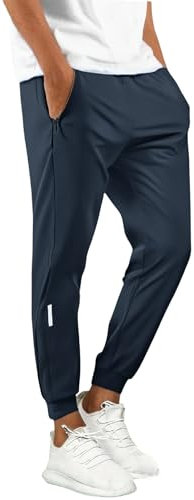 Generisch Freizeithose Herren Ice Silk Hose Dünne Jogginghose Leichte Herrenhose Schnelltrocknend Sporthose mit Kordelzug und Taschen Stretch Bequem Loungehose Outdoorhose Elastische Taille