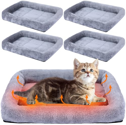 Sintuff Selbstwärmendes Katzenbett, 40 x 30 cm, Katzenbett für Innenräume, beheizte Haustierbox-Matte, extra warm, thermische Hundeunterlage, rutschfest, für Haustierliebhaber, Wintergeschenke für