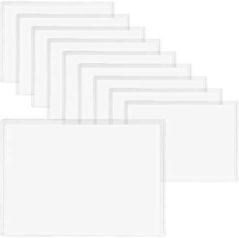 ZSUIQIN 10 Stück A3 Verstärkte Ausführung Wasserdichte Top-Loading Klarsichthüllen, Hartplastik-Folienschutz, Foto-Kunststoffhüllen, für Seitenblätter, Fotos, Dokumente (Querformat)