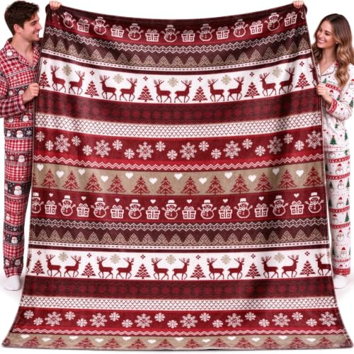 Weihnachtsdecke, 150 x 200cm Plüsch Kuscheldecke Weihnachten | Flanell Weihnachtsdecken, Flauschig Christmas Blanket, Weihnachts Kuscheldecke für Couch Sofa Bett Weihnachts Geschenke