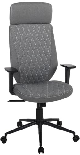 Duo Collection Chefsessel Wanja – Bürostuhl mit Filzstoff in Dunkelgrau, 2D-Armlehnen & Wippmechanik – bequemer Schreibtischstuhl fürs Homeoffice – bis 100 kg belastbar