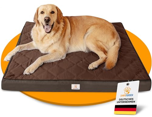 Orthopädisches Hundebett Wasserdicht - Die neue Lieblings-Hundematte deiner Fellnase, Rutschfestes Hundekissen, Hundekörbchen, Hundekorb, Bezug waschbar | Kleine bis große Hunde | 110x100x9 cm braun