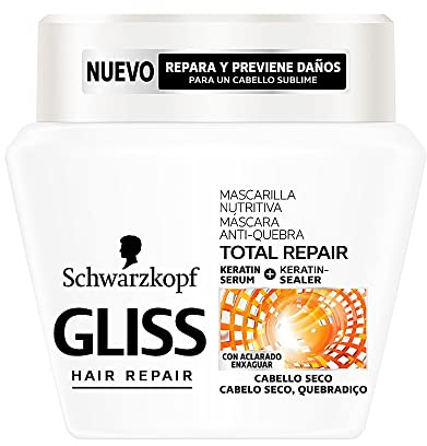 Schwarzkopf Gliss Total Repair Maske, 300 ml, für trockenes Haar, Reparaturreihe
