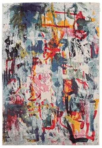 RugVista Leloudo Tapis intérieur/extérieur, 160x230 cm, Rectangulaire, Poil Moyen, Nettoyage à Sec, Salon, Chambre, Patio, Balcon, Terrasse, Jardin, Résiste à l'eau et aux UV, Multicolore