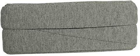 Zierstoff einfach nähen Unifarbenes Schrägband, Jersey, vorgefalzt, 20 mm breit - 2 Packungen á 3 Meter, Grau Melange