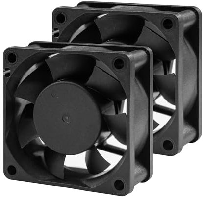 60mm 12V PC Case Fan - PANOMOUNTS CF6025 High Airflow 60mm 25mm 12V 2Pin Vent Cooling Fan Low Noise 5500RPM 2-Pack