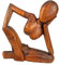 Artisanal Kunsthandwerk Le penseur Grande Statue aus Holz, XL, 40 cm