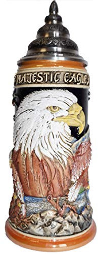 KING Jarra de cerveza alemana fauna - región salvaje - piedra gigante, águila, jarra 0,75 litros