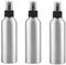 3 tarros de Botella de Aluminio vacíos de Plata con Cabezal de pulverización Negro con pulverizador de atomizadores de Agua cosmética contenedores de Almacenamiento de Viaje