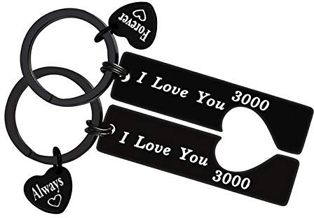 Anniversary Keyring Gifts for Boyfriend Girlfriend I Love You 3000 Keyring for Husband Wife Christmas Birthday Gifts Valentines Day Gifts I Love You Gifts for Couple