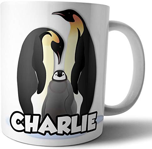 AK Giftshop Personalised Mug - Penguin - Gift - Birthday - Christmas - Stocking Filler - Secret Santa