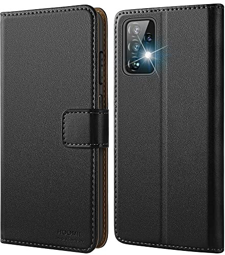 HOOMIL MagFlip Hülle für Samsung Galaxy A52 5G/4G/A52s 5G, [Erstklassige Handwerk] Premium Leder Klappbar Handyhülle Schutzhülle - Schwarz