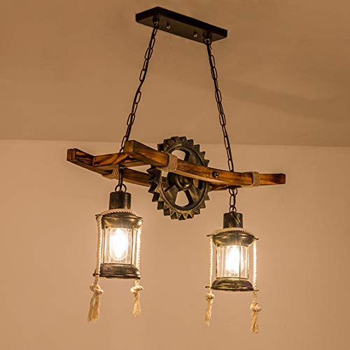 Vintage Pendellampe Industrie Retro Hängeleuchte Esszimmer Beleuchtung Kronleuchter E27 * 2 Metall Gear Deckenleuchte Bar Schlafzimmer Wohnzimmer Korridor Dekorative Lampe Hängelampe