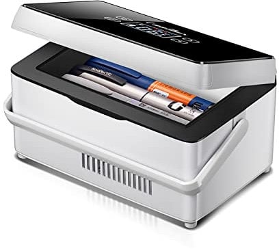 Enfriador de Insulina Portátil Caja Refrigerada Pantalla LED Caja de Enfriador de Insulina Refrigerador Pequeño para Automóvil Reefer Mini Cajas Frías Refrigerador para Medicamentos Mini Refrigerado