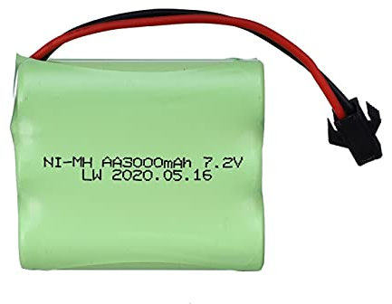 zmigrapddn Cost-effective 7.2V 3000mAh NIMH Battery with Charger Set Compatible with Rc toy Cars Boats Guns Truck Ni-MH AA 2800mAh 7.2v Rechargeable Battery Pack (Color : Gold, Size : China)