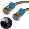 JIQI 2× 19mm Selbstsperrend Metall Druckschalter 12V bis 24V 3A Latching EIN/AUS Schalter mit weißem LED Symbol IP66 1NO1NC Rastende wasserdichte vorverdrahte Drucktastenschalter für Boot LKW RV Auto