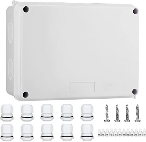 IP65 Waterproof Junction Box Large ABS Electrical Box, Outdoor Cable Connector, Weatherproof Electric Cover Enclosure White (150x110x70mm) - AVARTEK