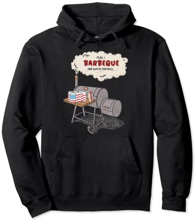 Ja, ich grillen und gucke Football Smoke Novelty Happy Fun Pullover Hoodie