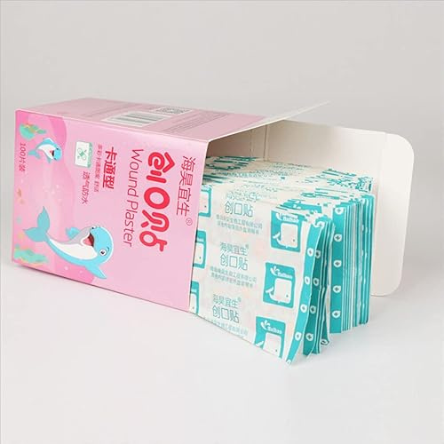 Uposao 100Pcs Cartoon Bandages Children Plasters Adhesive Bandages Wound Plaster First Aid Hemostasis Band Aid Stickers Waterproof Breathable for Kids Toddlers Protection