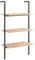 vidaXL Anlehnregal mit 3 Ablagen Bücherregal Büroregal Standregal Aktenregal Leiterregal Wandregal Bücher Regal Hellbraun Schwarz 64x35x120,5 cm