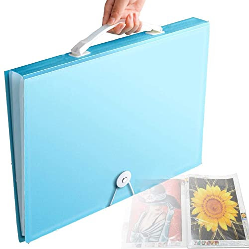 A2 40 Page Diamond Art Kit Storage Container with 40 Pocket Slevees Protectors,Diamond Painting Storage Book,16x22 Inches Portfolio Folder