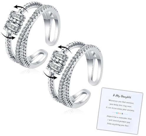 choice of all Daughter Gifts from Mom To My Daughter/Wife/Sister/Girlfriend/Mom Fidget Ring Anxiety Spinner Ring for Women Mothers Day Gifts for Wife Mom Girlfriend Daughters
