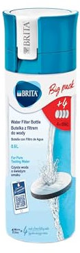 BRITA Fill&Go Water Filtration Bottle 0.6 L Blue Transparente