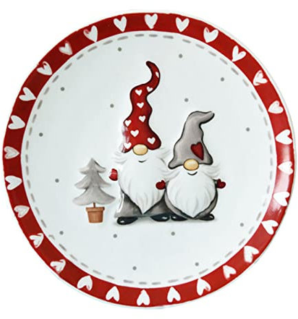 Alipis Gnomi di Piatti in Vassoio Natalizio Rotondo Piatto da Portata per Snack Frutta Dolci Antipasti Regalo di per Pasta Formaggio