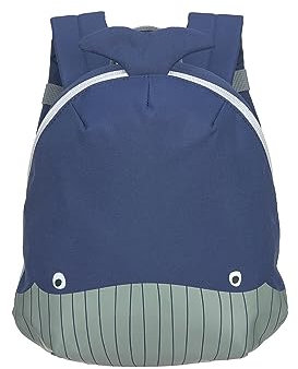 LÄSSIG Kleiner Kinderrucksack für Kita Kindertasche Krippenrucksack mit Brustgurt, 20 x 9.5 x 24 cm, 3,5 L/Tiny Backpack Wal