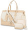 ETRONIK Weekender Reisetasche Damen, Große Reisetasche mit Schuhfach & Nass-Tasche, Tragetasche Sporttasche mit Kulturtasche, Tasche für Krankenhaus 4er Set (Beige-Khaki)