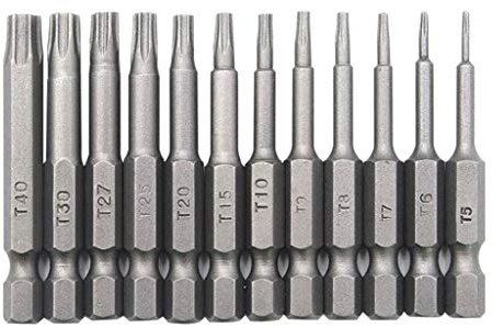 Universal 50mm 1/4 Inch T5-T40 Torx Head Drill Screwdriver Bit Magnetic Head Cross Bit Powerful Electric Screwdriver 12x