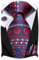 Hi-Tie Herren Weihnachtskrawatte Set Krawatte Einstecktuch Manschettenknöpfe Set Match Rentier Schneeflocke Xmas Baum Muster für Hochzeit Prom,Blau Designer