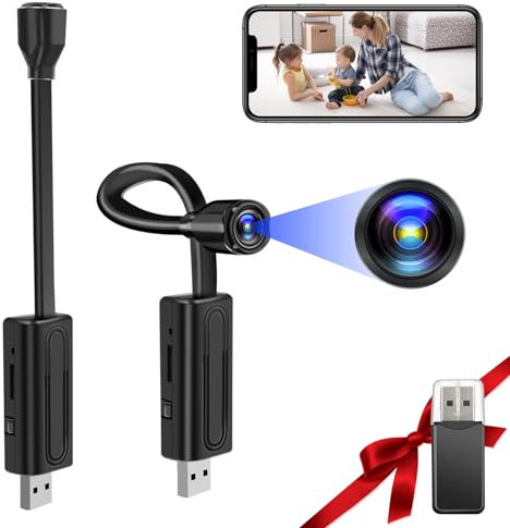 Nisanmoon USB Wifi Telecamera Nascosta, Mini Wifi Telecamera Spia HD 1080P Wifi Telecamera Nascosta supporto di Rilevamento del Movimento e la Registrazione in Loop per la Vista Remota