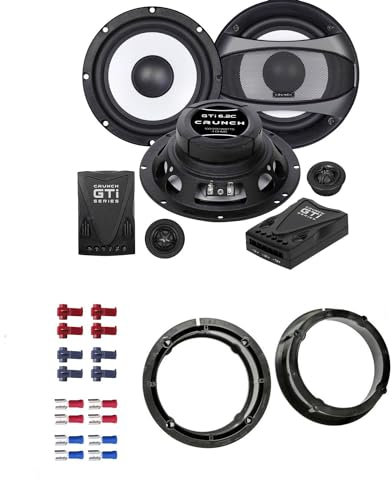 Crunch GTI 6.2C Lautsprecher mit Einbauset passend für VW Volkswagen Golf IV 1997-2003 Türen vorne/hinten 400 Watt 165mm 2 Wege Kompo