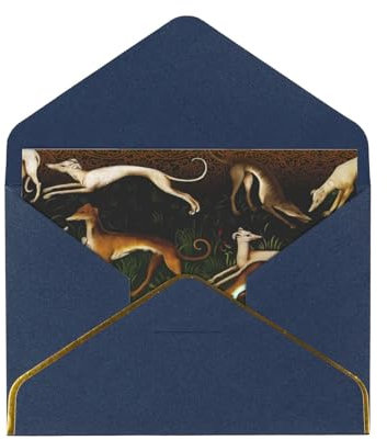 FUkker Grußkarten, Karten mit Umschlägen, Weihnachtskarten aus Perlmuttpapier, Dankeskarten, Windhunde